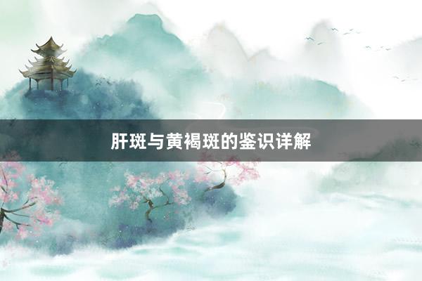 肝斑与黄褐斑的鉴识详解